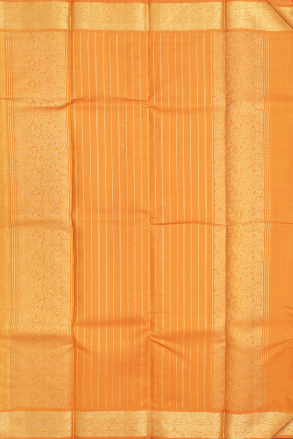 Kanchipuram Silk Saree In Yellow With Zari Buttas