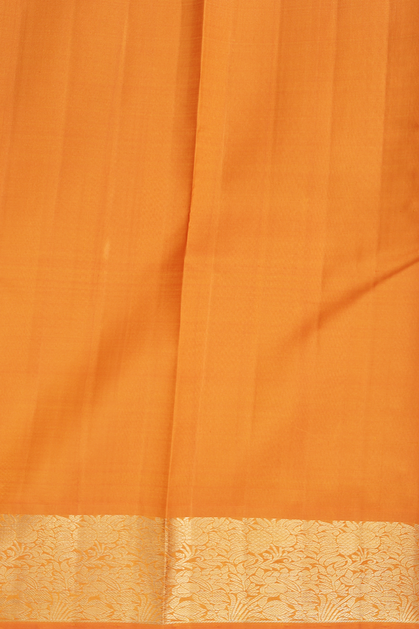 Kanchipuram Silk Saree In Yellow With Zari Buttas