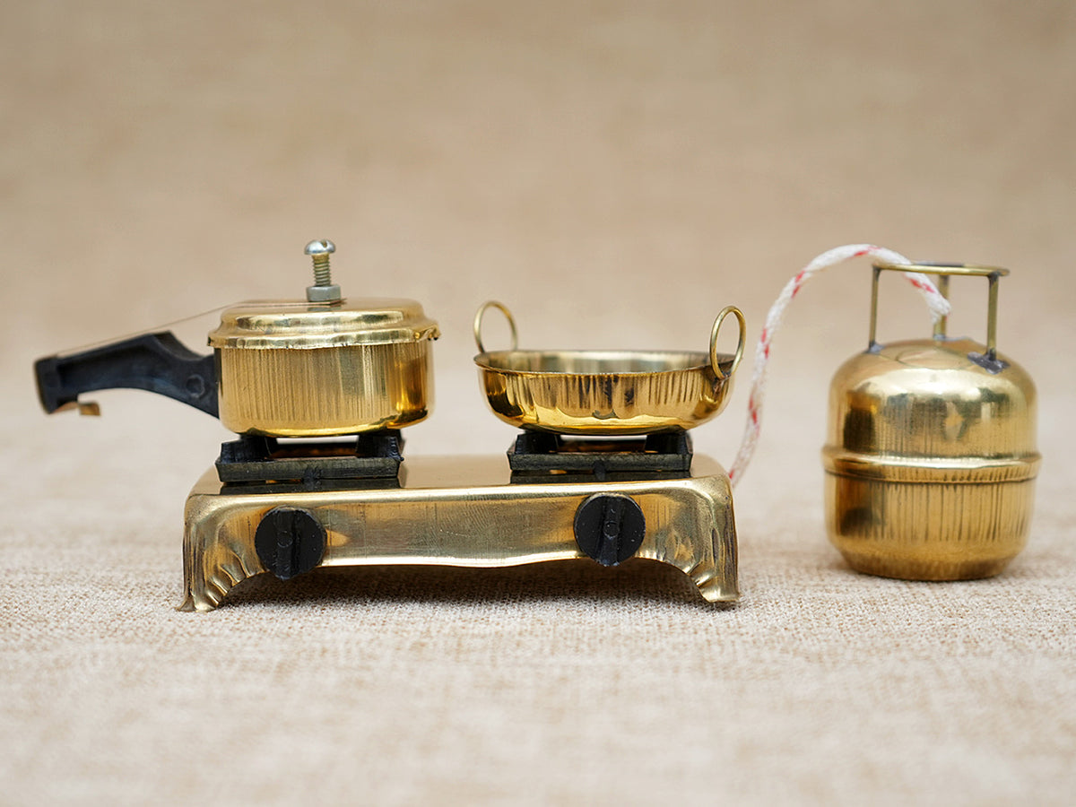 Brass Plated Miniature Kitchen Set