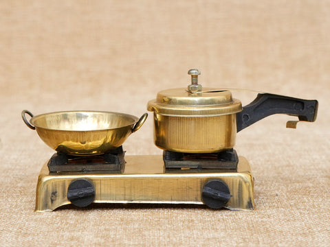 Brass Plated Miniature Kitchen Set