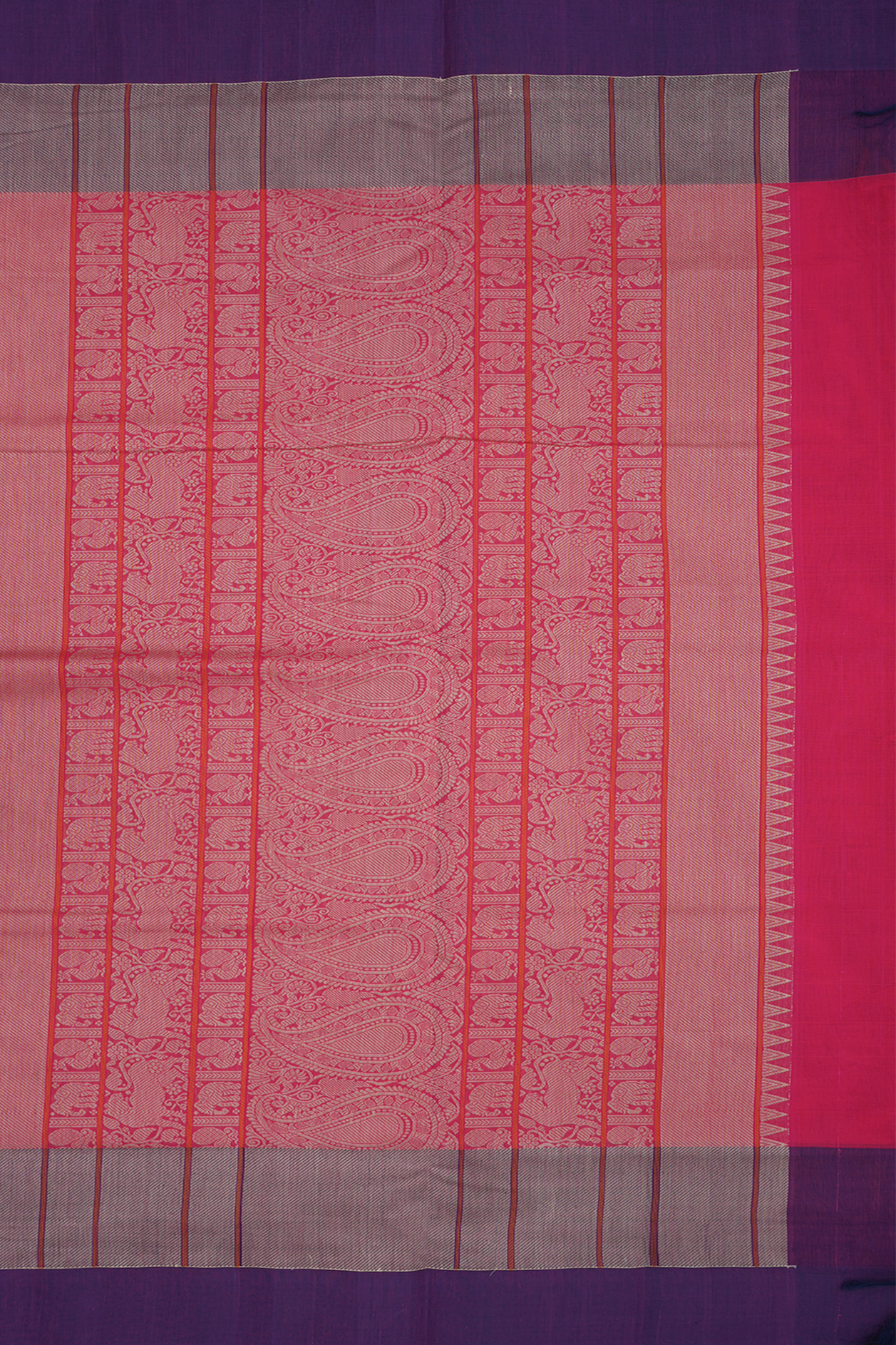 Vanasingaram Design Hot Pink Coimbatore Cotton Saree