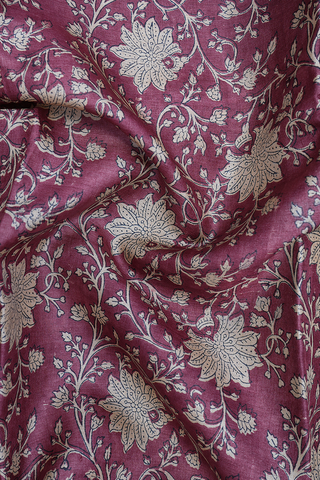Allover Floral Printed Design Mulberry Tussar Silk Saree