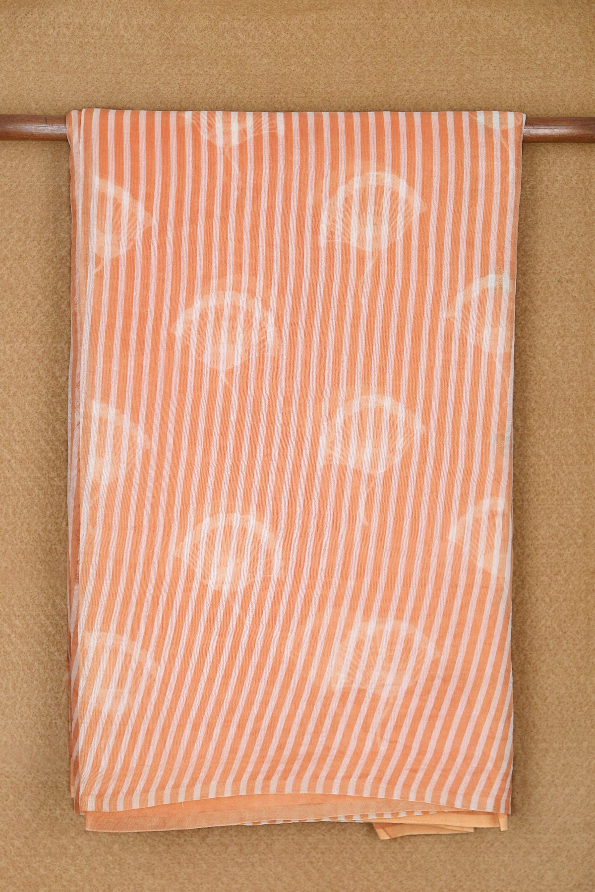 Printed Buttas Pastel Orange Organza Saree With Embroidered Blouse