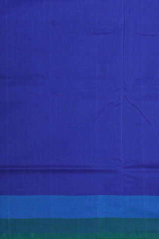 Plain Border With Allover Pattern Navy Blue Pochampally Silk Cotton Saree