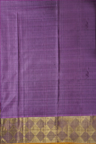 Geometric Border Purple Kanchipuram Raw Silk Weaving Saree