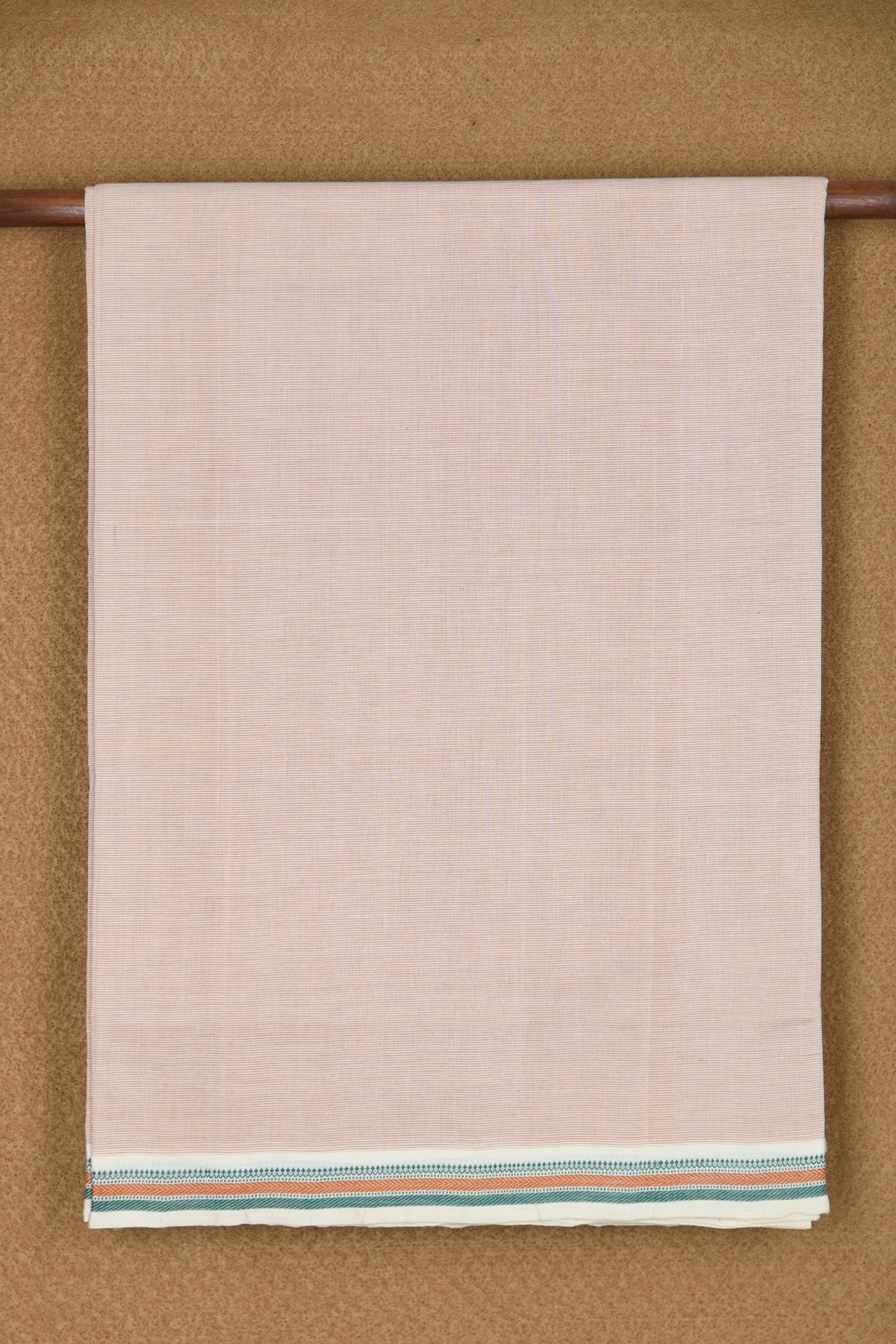 Plain Cream Color Mangalagiri Cotton Saree