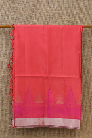 Temple Border Rani Pink Soft Silk Saree