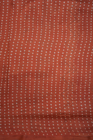 Floral Design Burnt Orange Raw Silk Saree