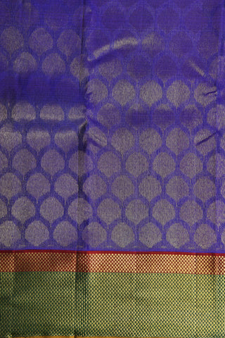 Arai Madam Border Blue Kanchipuram Silk Saree