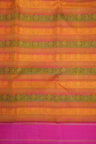 Traditional Jacquard Design Multicolor Kanchipuram Silk Saree