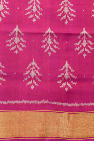 Tree Motif Rani Pink Patola Silk Saree
