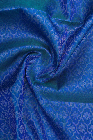 Zari Border In Brocade Cobalt Blue Soft Silk Saree