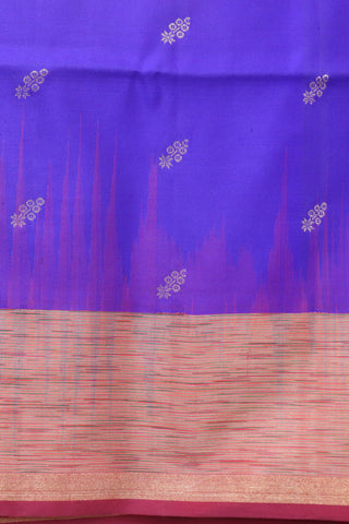 Floral Zari Butta Blue Kanchipuram Silk Saree