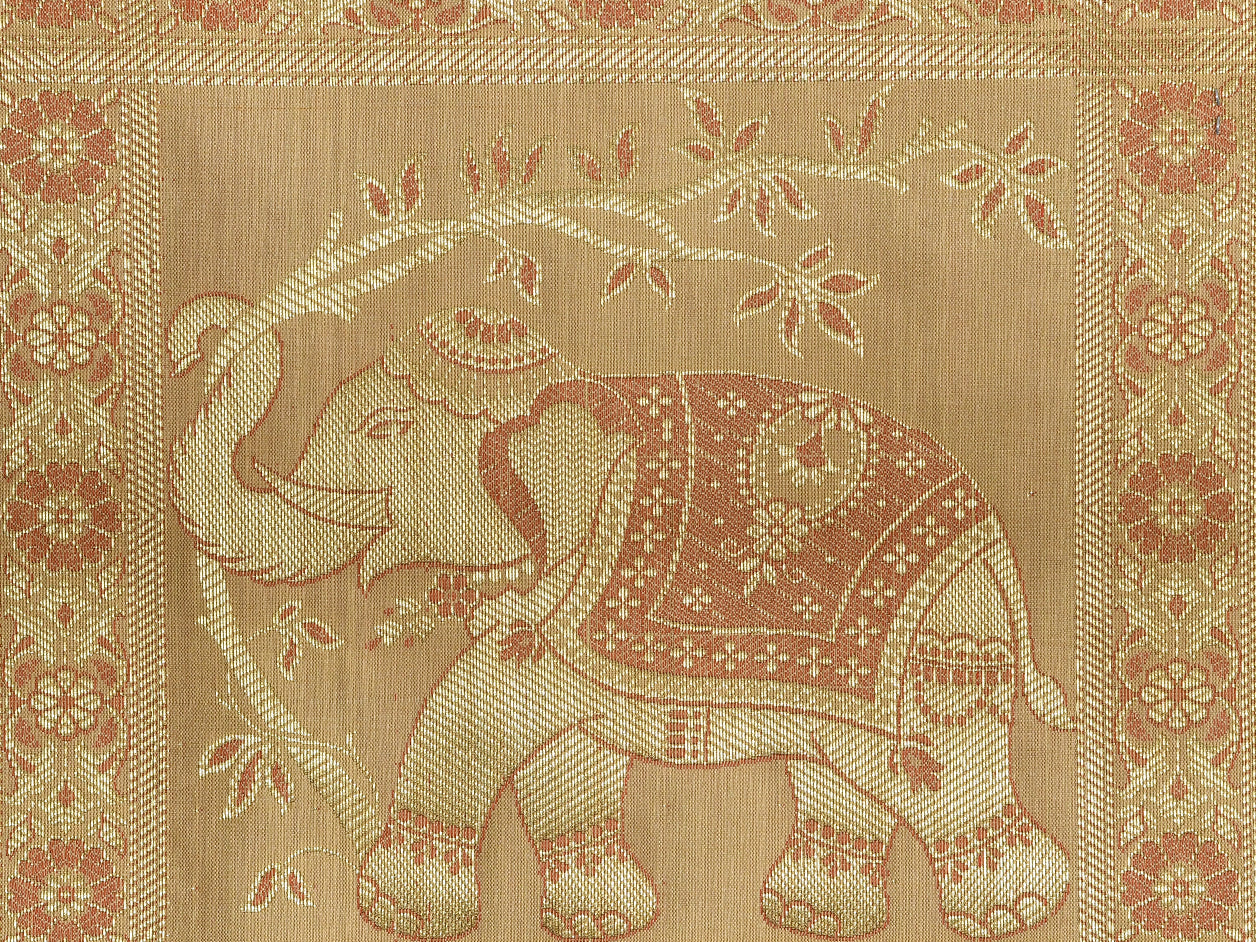 Tissue Fabric Elephant Design Beige Door Wall Hanging