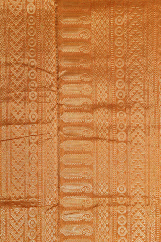 Paisley Design Plum Brown Nine Yards Silk Cotton Saree