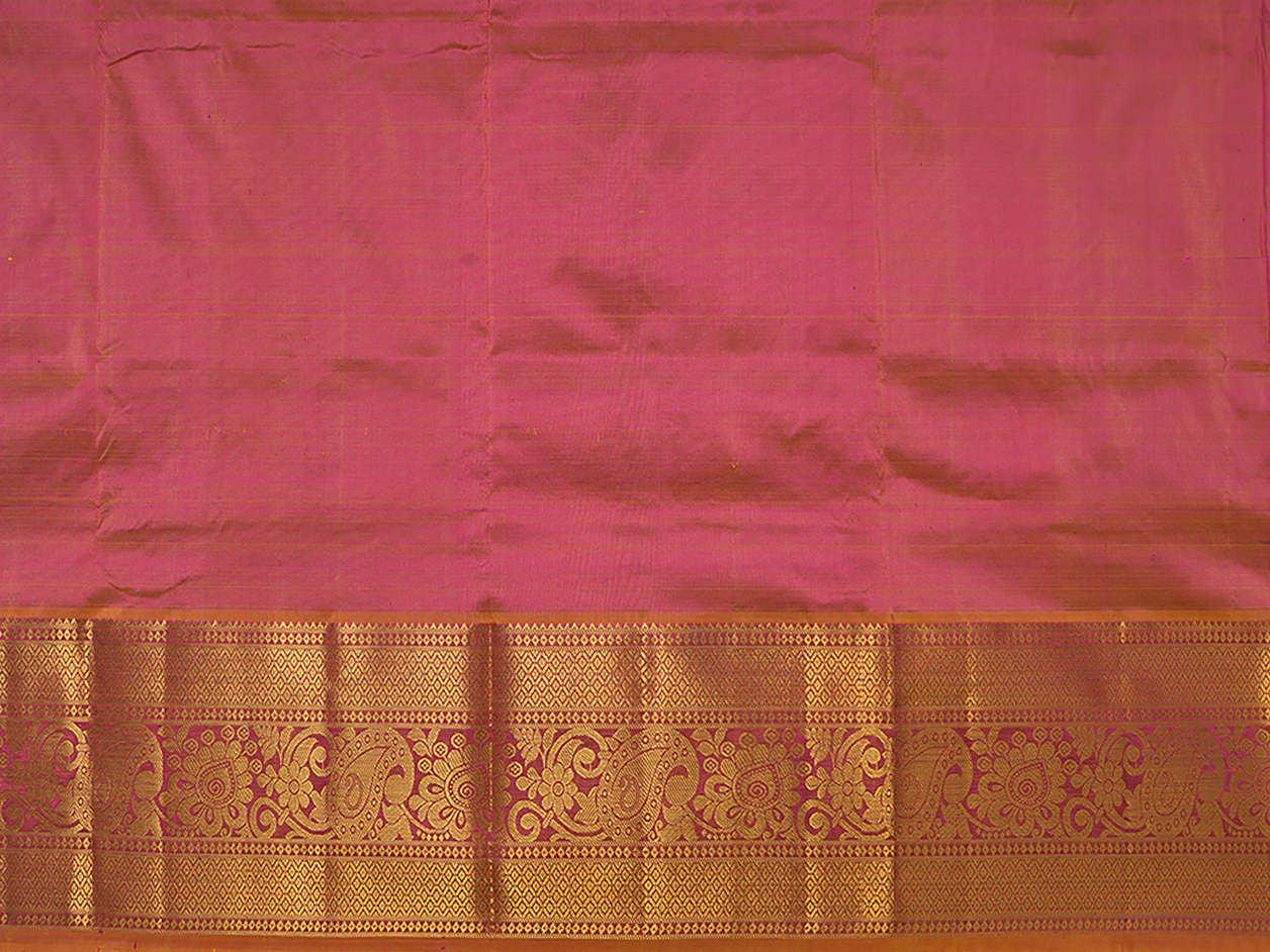 Floral And Annam Motifs Purple Pavadai Sattai Material