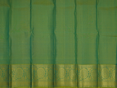 Gold And Silver Zari Buttis Green Pavadai Sattai Material