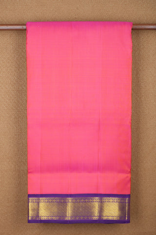 Contrast Korvai Zari Border Hot Pink Nine Yards Silk Saree