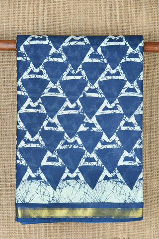 Indigo Blue Printed Cotton Saree