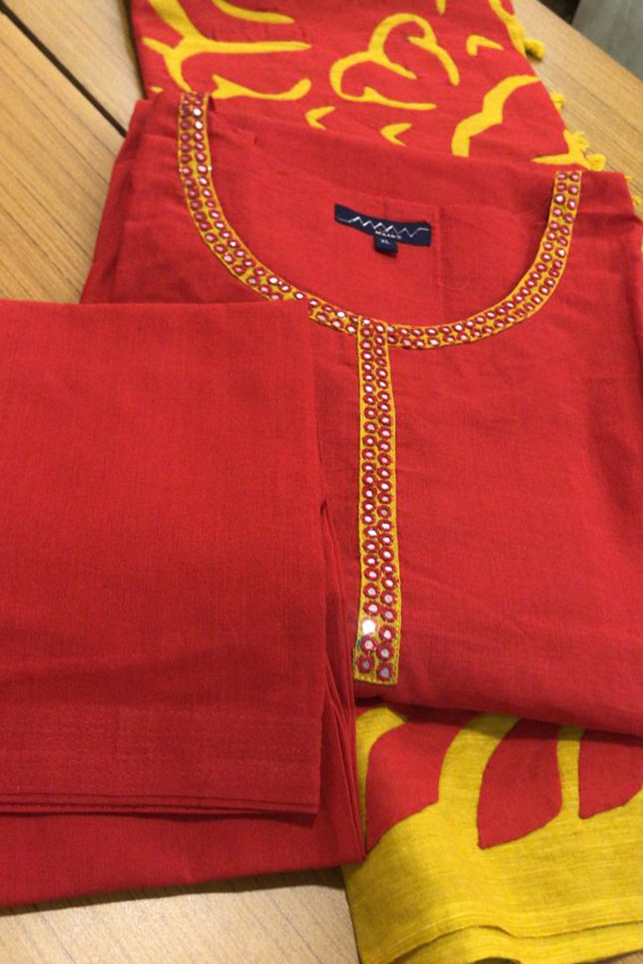 Red Cotton Salwar Set