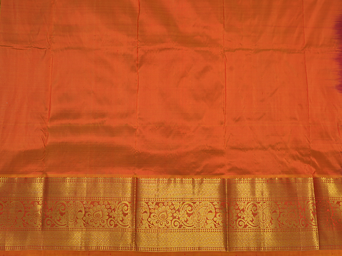 Floral And Annam Motifs Berry Red Pavadai Sattai Material