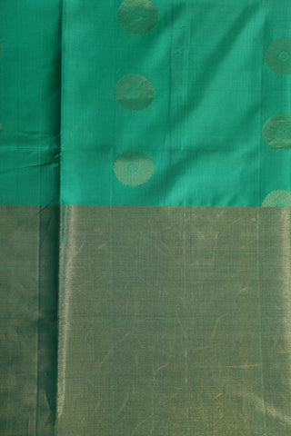 Dotted Butta Turquoise Green Soft Silk Saree