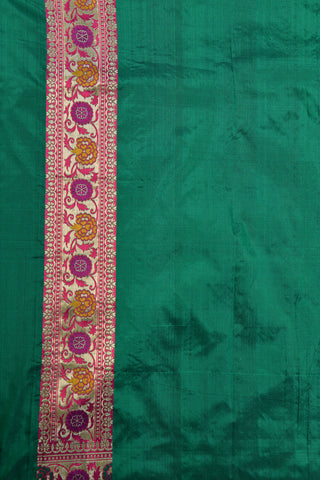 Patola Pattern Geometric Design Green Banaras Silk Saree