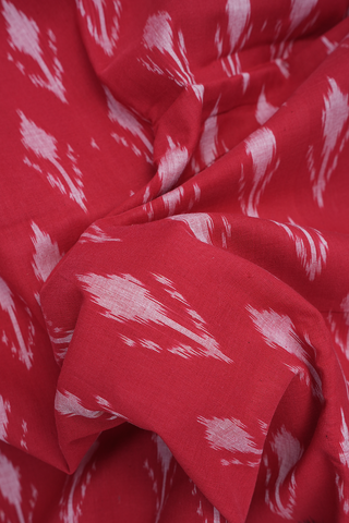 Allover Design Ruby Red Pochampally Cotton Saree