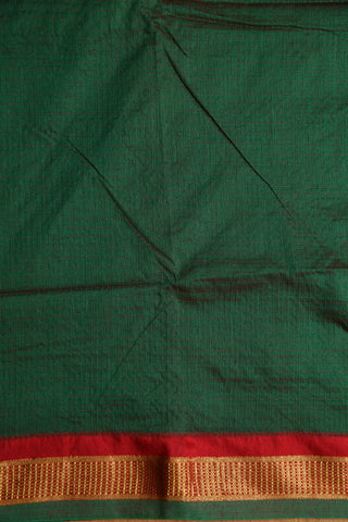 Checked Dark Green Kalyani Cotton Saree