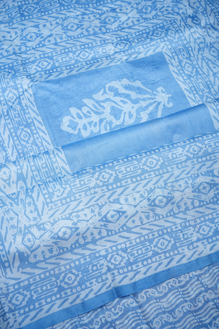 Allover Design Pastel Blue Raw Silk Saree