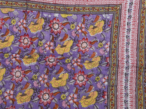 Floral Printed Lavender Cotton Double Quilt