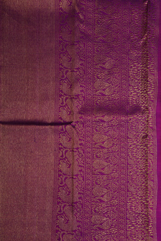 Ganga Jamun Border Rudraksh Butta Purple Kanchipuram Silk Saree