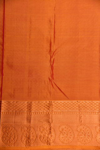 Copper Zari Paisley Design Border With Mandala Buttis Magenta Pink Kanchipuram Silk Saree