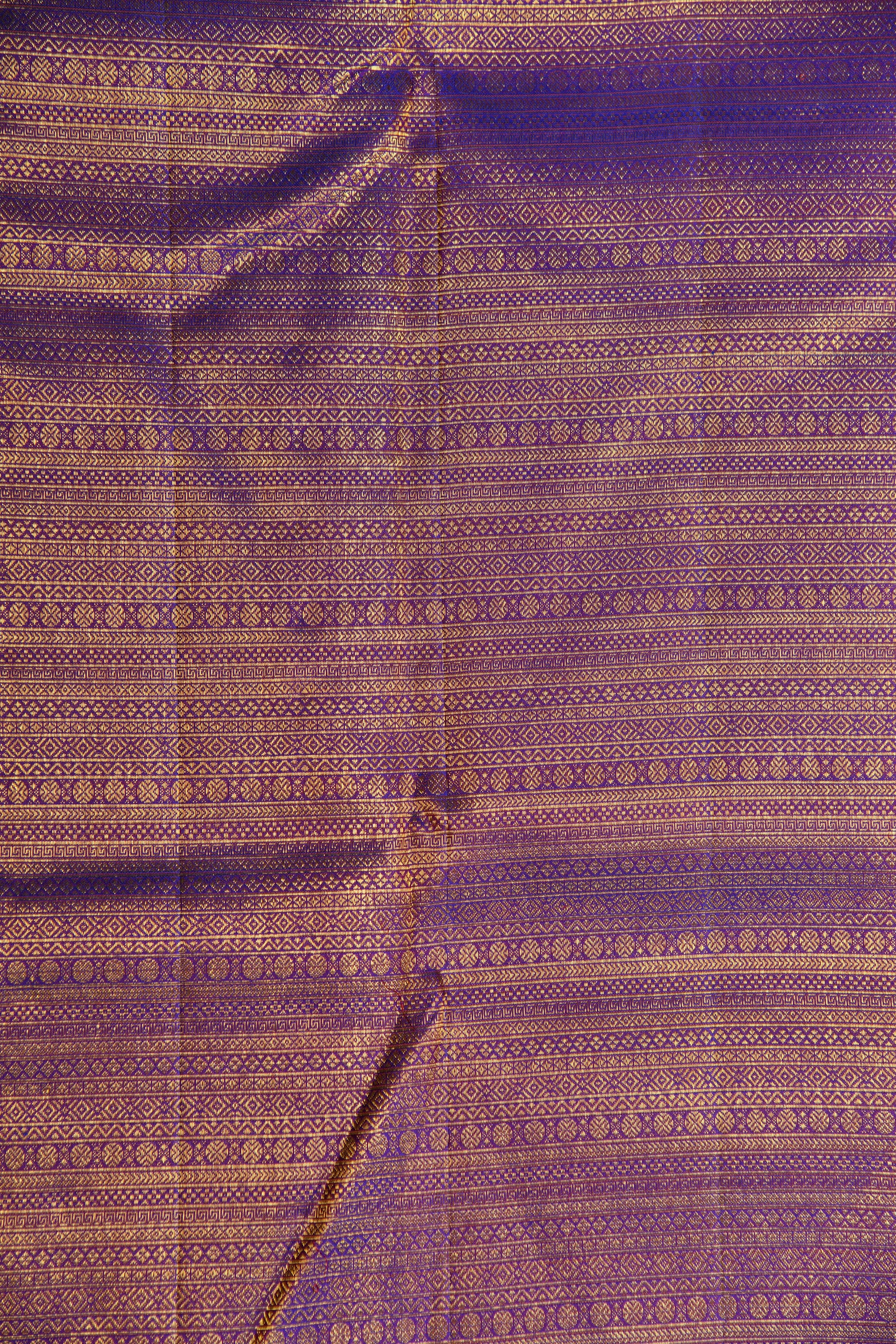 Vanasingaram Jacquard Design Blue Kanchipuram Silk Saree