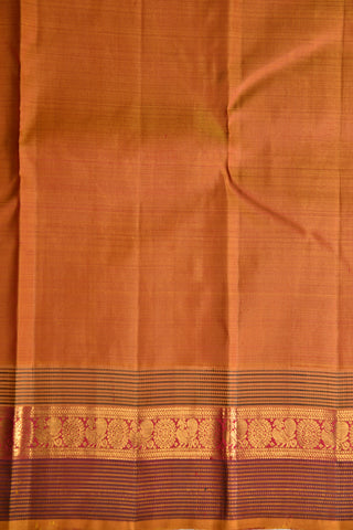 Contrast Stripes Border Maroon Kanchipuram Silk Saree