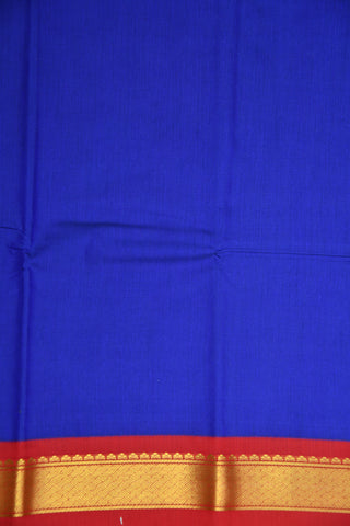 Contrast Zari Border Cobalt Blue Plain Apoorva Silk Saree