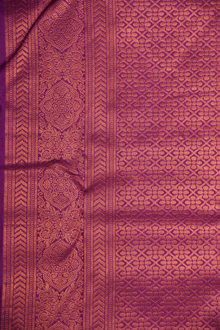 Brocade Border With Creepers Design Burgundy Purple Kanchipuram Silk Saree