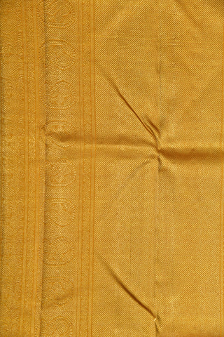 Rudraksh Border Design Ochre Yellow Kanchipuram Silk Saree