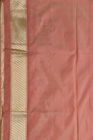 Jangla Pattern Peach Pink Banaras Silk Saree