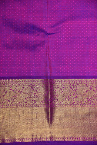 Vanasingaram Design Contrast Border Turquiose Blue Kanchipuram Silk Saree