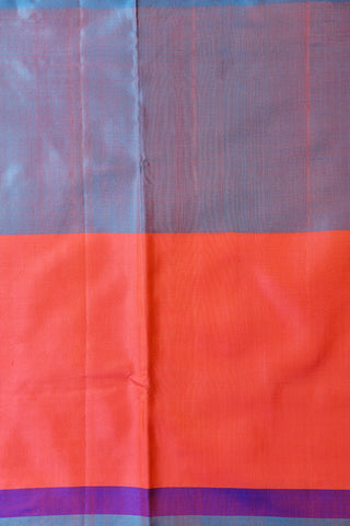 Stripe Design In Peach Orange, Purple And Grey Soft Silk Saree