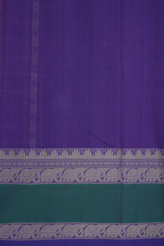 Rudraksh Threadwork Check Purple Coimbatore Cotton Saree
