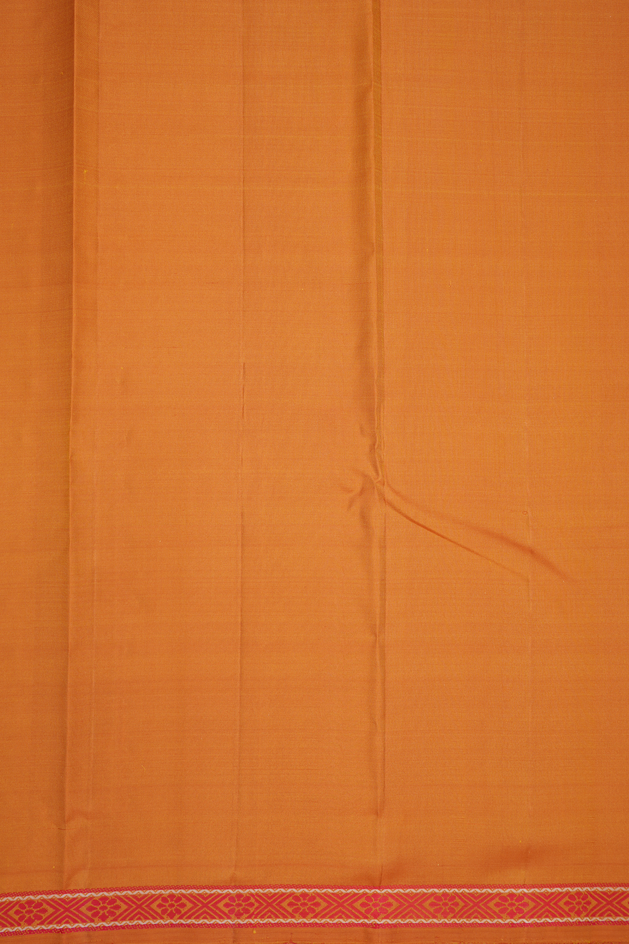 Threadwork Motifs Ochre Orange Kanchipuram Silk Saree