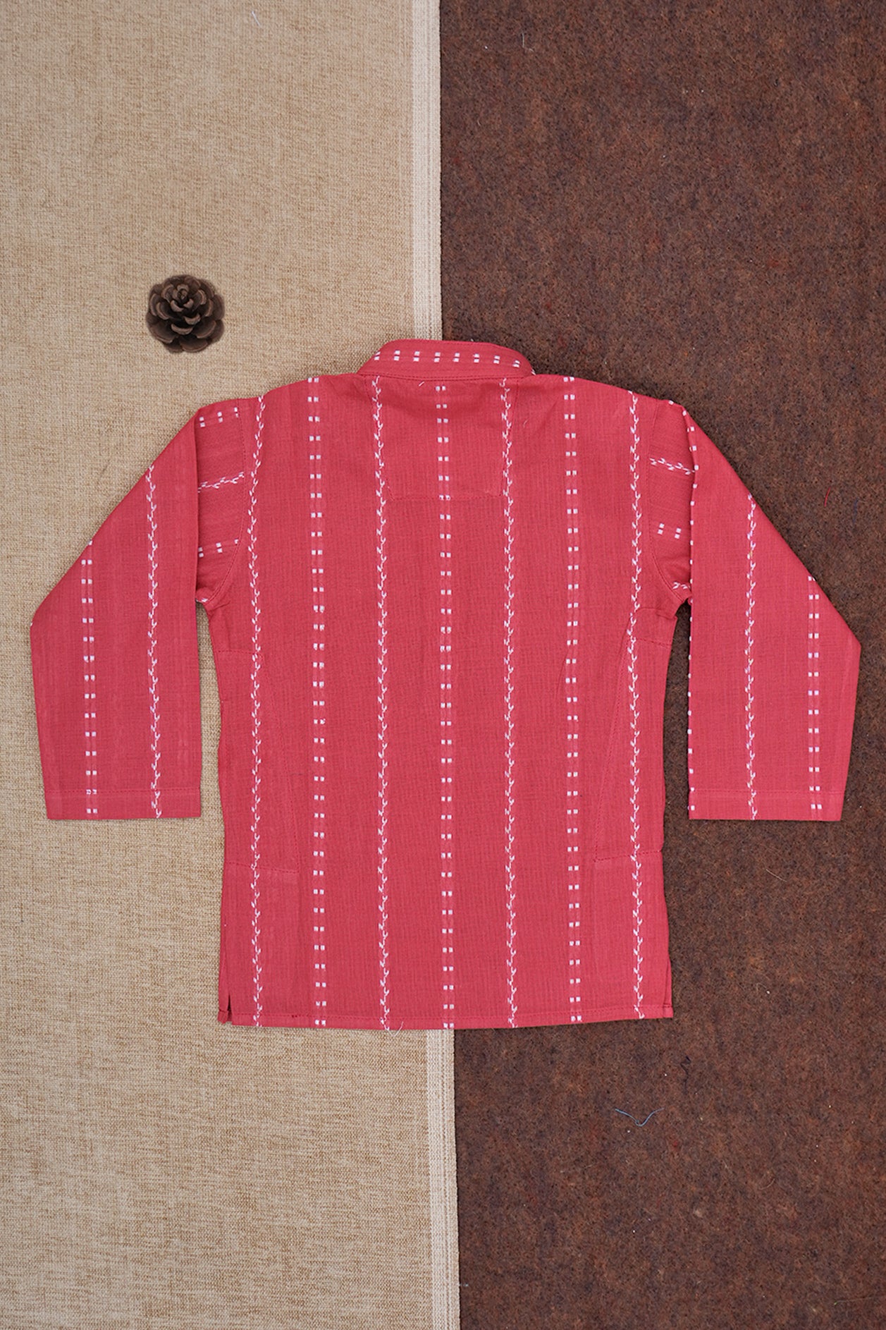 Chinese Collar Hot Pink Cotton Kurta
