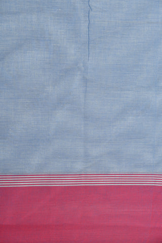 Contrast Big Border Pastel Blue Kanchi Cotton Saree