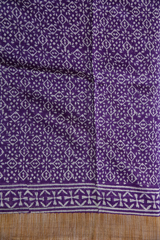 Floral Design Purple Chanderi Silk Saree