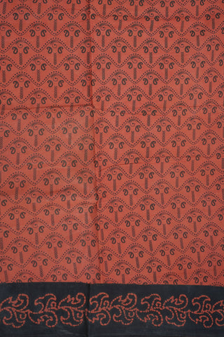 Mini Paisley Design Brick Red Sungudi Cotton Saree