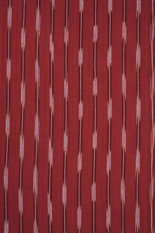 Chinese Collar Brick Red Ikat Cotton Long Kurta