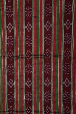 Zari Border With Digital Printed Green And Red Raw Silk Saree