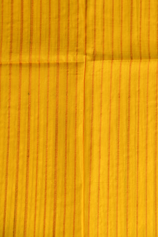 Zari Lines Dark Yellow Plain Silk Saree